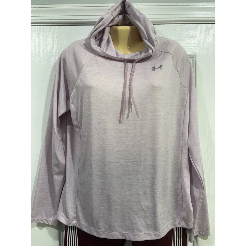 Under Armour Womens XL HeatGear Loose Cowl Neck Hoodie Lavender Pullover
